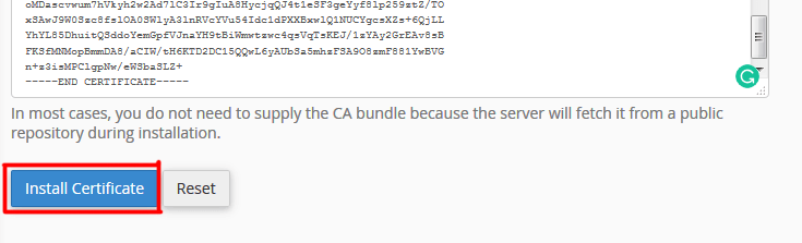 Install Certificate